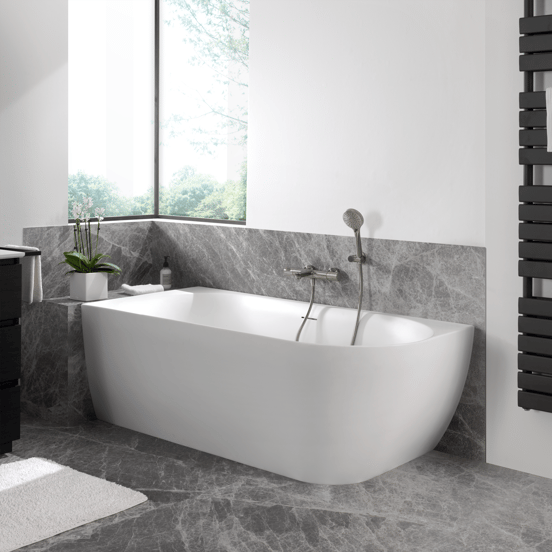 Luca Varess Otello baignoire d'angle gauche duo 170 x 80 cm acrylique blanc mat