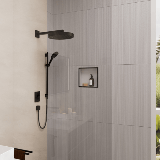 Hansgrohe Showerselect Comfort E inbouw thermostaat 2 uitgangen mat zwart