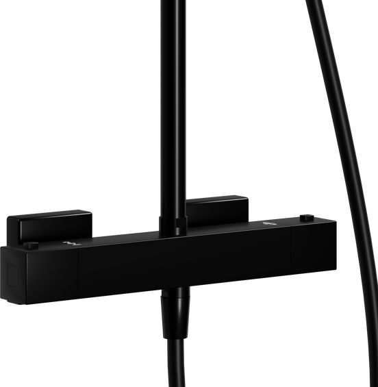 Linie Mavin 200 Duschsystem mit Thermostat-Armatur Schwarz Matt