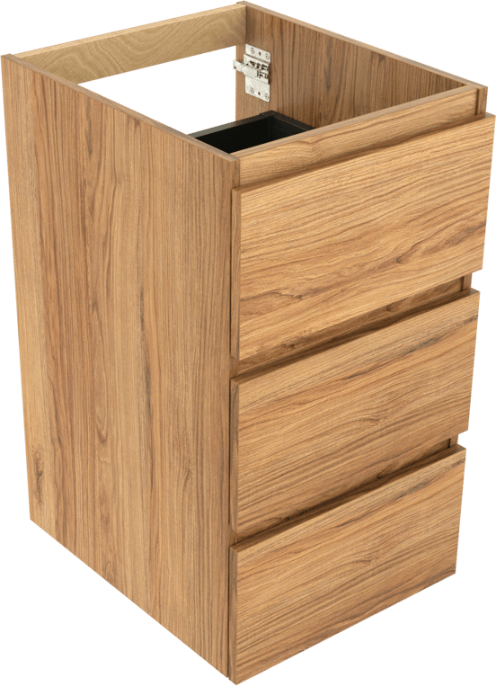 Balmani Lucida staande wastafelonderkast 45 x 55 cm teak 3 lades