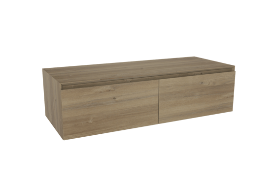 Storke Edge Modulo zwevende wastafelonderkast 120 x 48 cm ruw eiken 2 lades