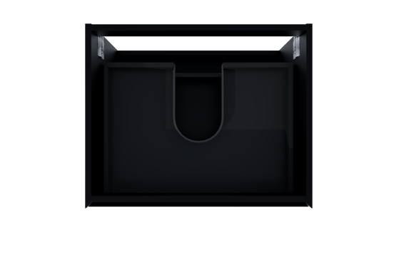 Balmani Mitra hängender Waschbeckenunterschrank: 67,5 x 55 cm, Schwarz Matt, 2 Schubladen