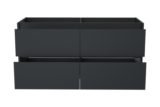 Storke Seda meuble sous-vasque suspendu 130 x 52 cm Noir Mat 4 tiroirs