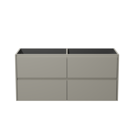 Storke Seda meuble sous-vasque suspendu 130 x 52 cm soie grise 4 tiroirs