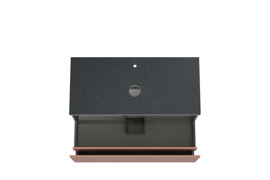 Balmani Sfera meuble salle de bains suspendu 120 x 55 cm cotto avec Rock tablette simple en granit noir