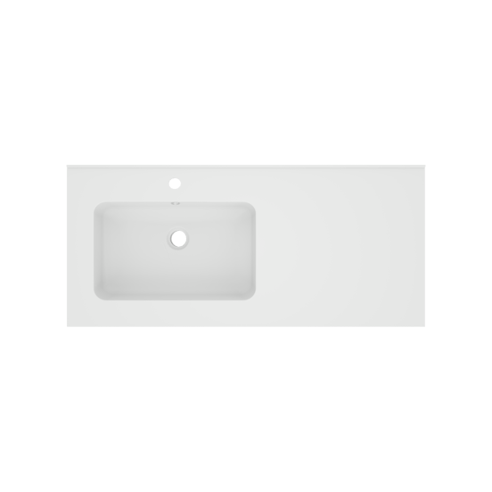 Linie Vano asymmetrisch linkse wastafel mat composiet marmer 100 x 46 cm