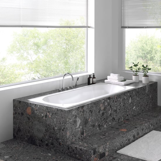 Luca Varess Snello tweepersoons inbouwbad 180 x 80 cm acryl hoogglans wit