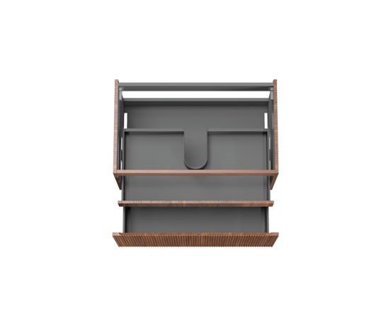 Storke Ribs hängender Waschbeckenunterschrank: 85 x 52 cm, Nussbaum, 2 Schubladen