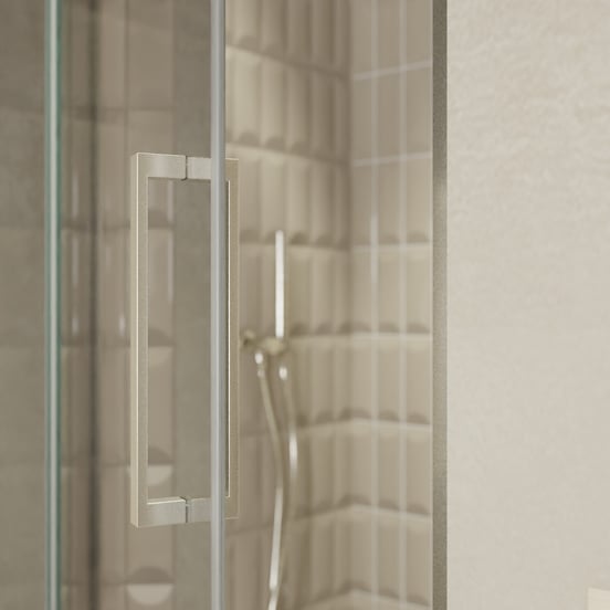 Balmani Senses Design porte pivotante à gauche 100 cm x 210 cm verre Miroir Reflex, Profil Brushed CoolMetal