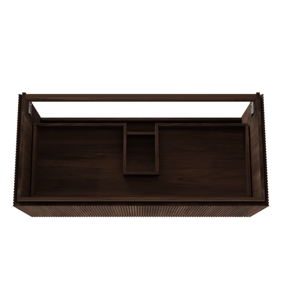 Balmani Eclips hängendes möbelstück Waschtischunterschränke 120 x 55 cm Amerikanischer Nussbaum 2 Schubladen Vert. Sym. Rippe