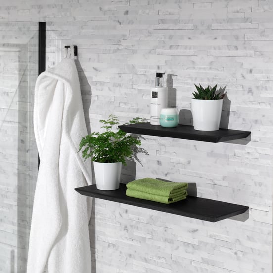 Balmani Mitra Wandregal, schwarz matt, 40 x 16 cm