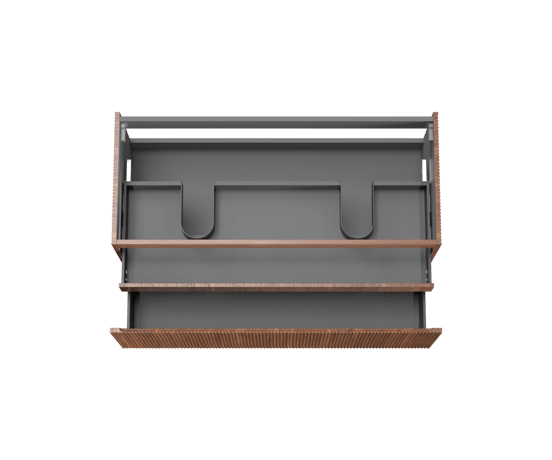 Storke Ribs meuble sous-vasque suspendu 120 x 52 cm noyer 2 tiroirs