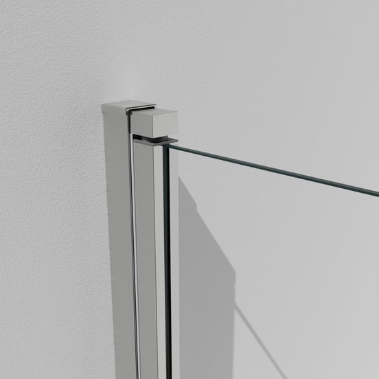 Luca Varess Kuresa Badewannenaufsatz: 85cm, Klarglas, Chrom Profil