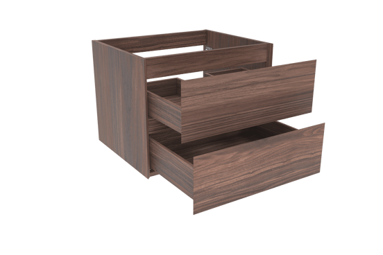 Balmani Mitra zwevende wastafelonderkast 67,5 x 55 cm fineer notenhout 2 lades