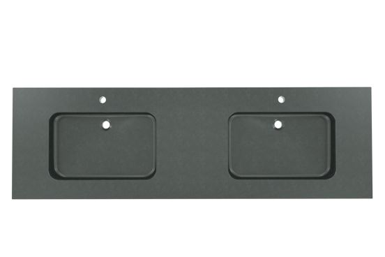 Balmani Napoli dubbele wastafel verzoete graniet 180 x 55 cm