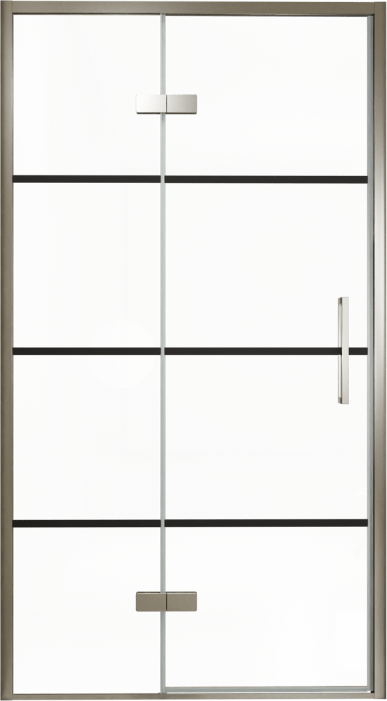 Balmani Senses Design porte pivotante à gauche 120 cm x 210 cm verre Lined, Profil Brushed GunMetal