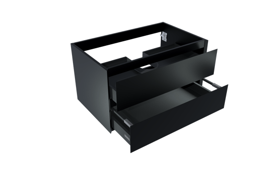 Balmani Mitra zwevende wastafelonderkast 90 x 55 cm Mat Zwart 2 lades