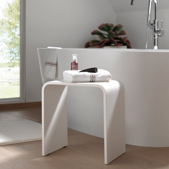 Balmani Posa chaise de douche blanc mat Solid Surface