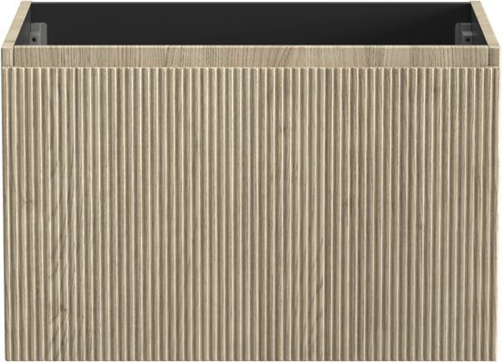 Storke Ribs meuble sous-vasque suspendu 75 x 52 cm chêne brut 2 tiroirs