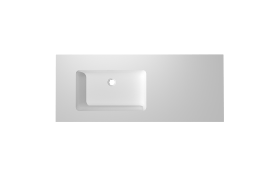 Storke Mata High asymmetrisch linkse wastafel matte Solid Surface 130 x 52 cm