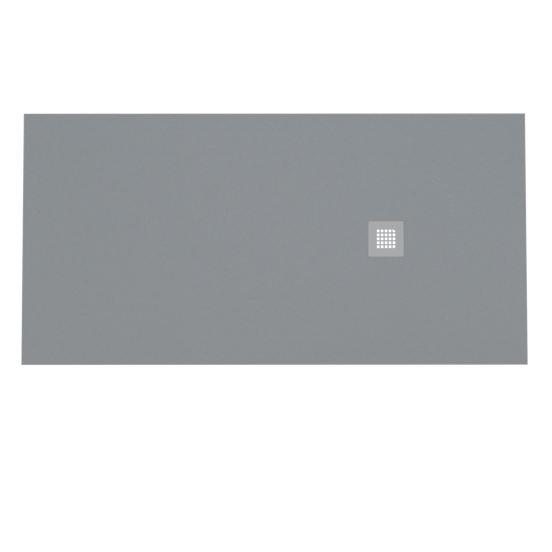 Balmani Vega douchebak 180 x 90 cm composietmarmer donkergrijs leisteenstructuur