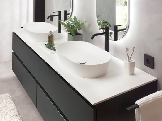 Balmani Still waskom matte Solid Surface ovaal 54 x 34 cm