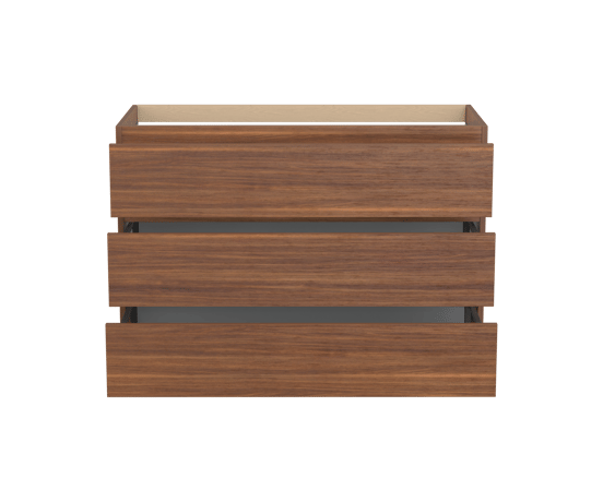 Balmani Lucida stehend Bad-Unterschrank 120 x 55 cm, Amerikanischer Nussbaum, 3 Schubladen