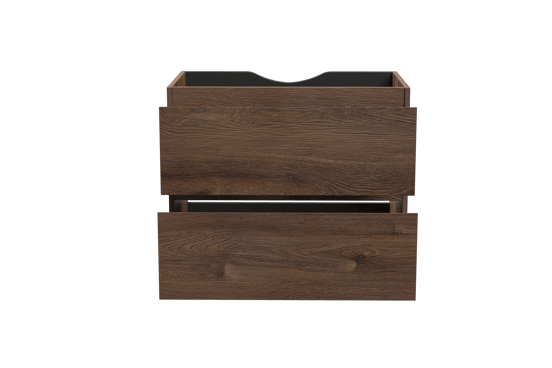 Linie Lado zwevende wastafelonderkast 70 x 46 cm bruine eik 2 lades