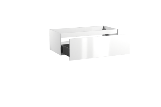 Storke Edge hängender Waschbeckenunterschrank: 105 x 52 cm, Weiß glänzend, 1 Schublade