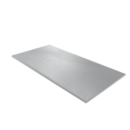 Balmani Vega douchebak 180 x 90 cm composietmarmer donkergrijs leisteenstructuur