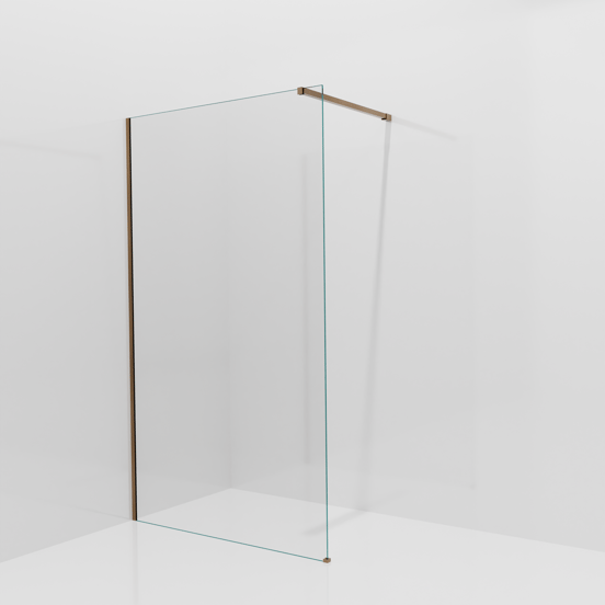 Balmani Modular inloopdouche: 120 x 200 cm, Helder glas met coating, Brushed Rosegold profielen