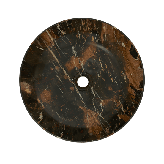 Balmani Still Aufsatzwaschbecken: Portoro Marmor Gold, rund, Ø 38 cm