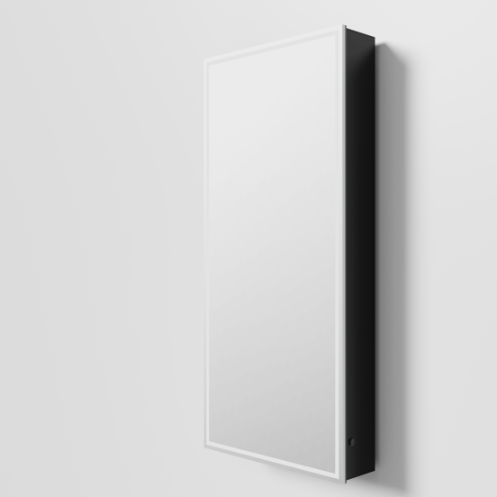 Balmani Mara armoire de toilette lumineux et anti-buée 45 x 100 cm Noir Mat