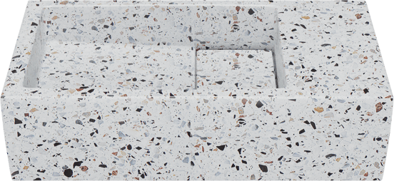 Balmani Mood Handwaschbecken: 36 x 18 cm, Bianco Nero Terrazzo
