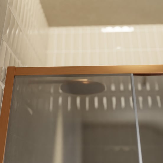 Balmani Senses Design douche schuifdeur rechts 160 cm x 210 cm Reflex spiegelglas, Brushed Rosegold profielen