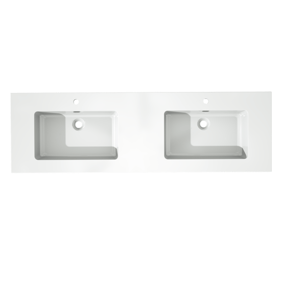 Storke Diva dubbele wastafel glanzend composiet marmer 170 x 52 cm