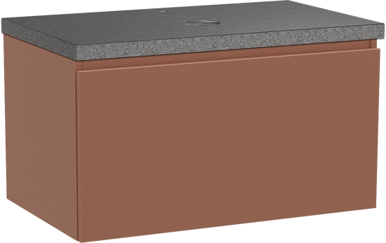 Balmani Sfera meuble salle de bains suspendu 90 x 55 cm cotto avec Rock tablette simple en granit noir