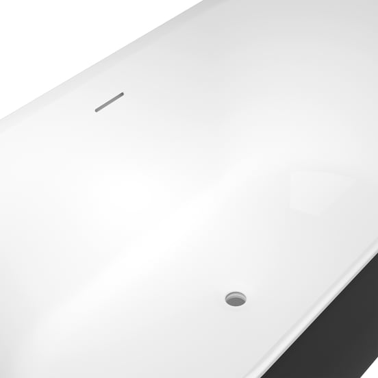 Luca Varess Otello tweepersoons halfvrijstaand bad 170 x 80 cm acryl Mat Zwart