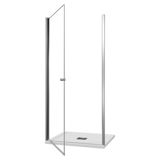 Luca Varess Kuresa douche draaideur 100 x 200 cm helder glas glans chroom profiel