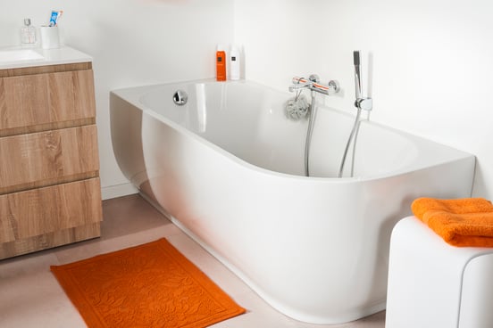 Linie Paulo eenpersoons hoekbad links 170 x 70 cm acryl mat wit