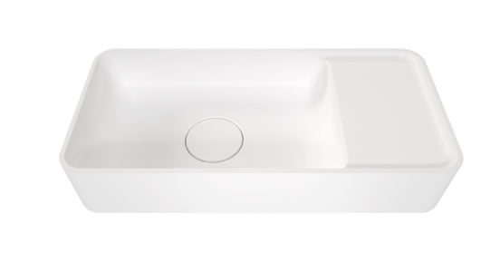 Balmani Fara Handwaschbecken: Solid Surface, Weiß Matt 45 x 22 cm