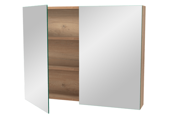 Storke Reflecta Spiegelschrank Bad: 95 x 75 cm, Eiche rustikal