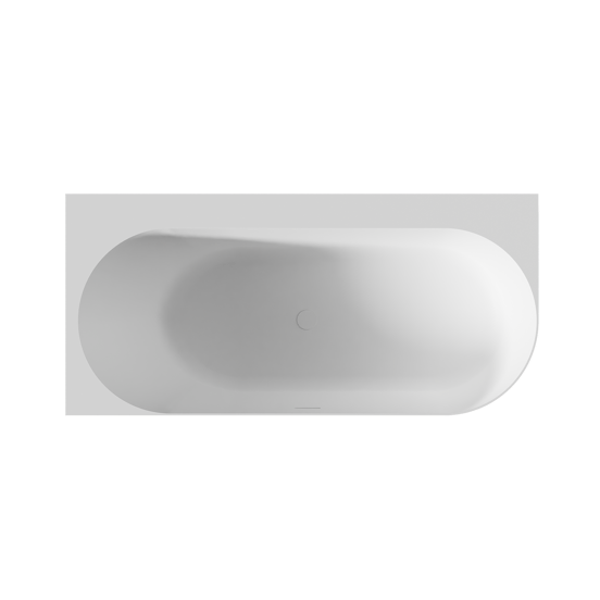 Balmani Scala tweepersoonsbad hoekbad links 175 x 80 cm Solid Surface mat wit