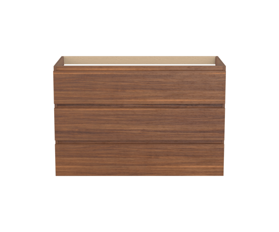 Balmani Lucida stehend Bad-Unterschrank 120 x 55 cm, Amerikanischer Nussbaum, 3 Schubladen