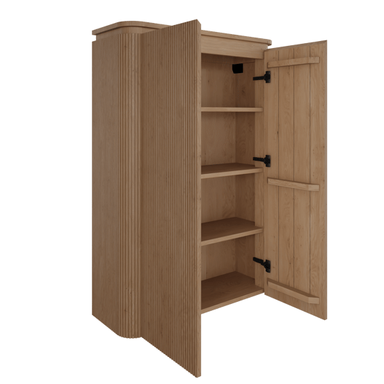 Balmani Moon zwevende badkamerkast natuur eiken 90 x 32 x 130 cm vert. sym. groef