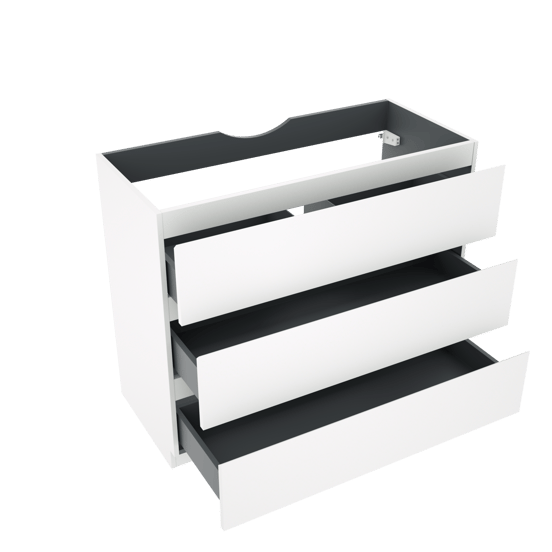 Linie Lado staande wastafelonderkast 100 x 46 cm mat wit 3 lades