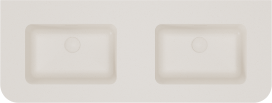 Storke Soft meuble salle de bains suspendu 120 x 46 cm noyer avec Mata Soft double vasque en Solid Surface beige granite, Nervure droite symétrique verticale