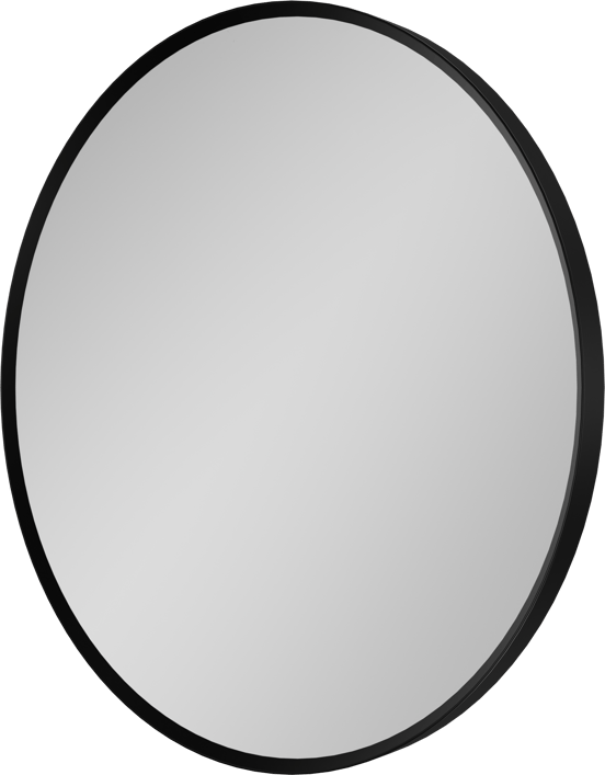 Balmani Auro Gäste-WC Spiegel: Rund, Schwarz, Ø 45 cm