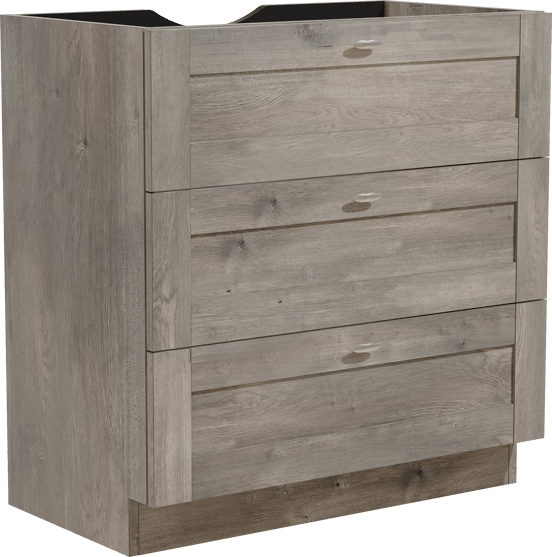 Linie Classo meuble salle de bains à poser 80 x 46 cm chêne gris avec Vano plan simple en marbre composite blanc mat