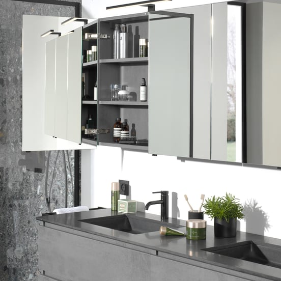 Balmani Oberture XS 2er-Set, Handgriffe für Spiegelschrank, schwarz matt